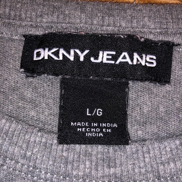 Large DKNY gray sweatshirt sequins - Picture 3 of 6